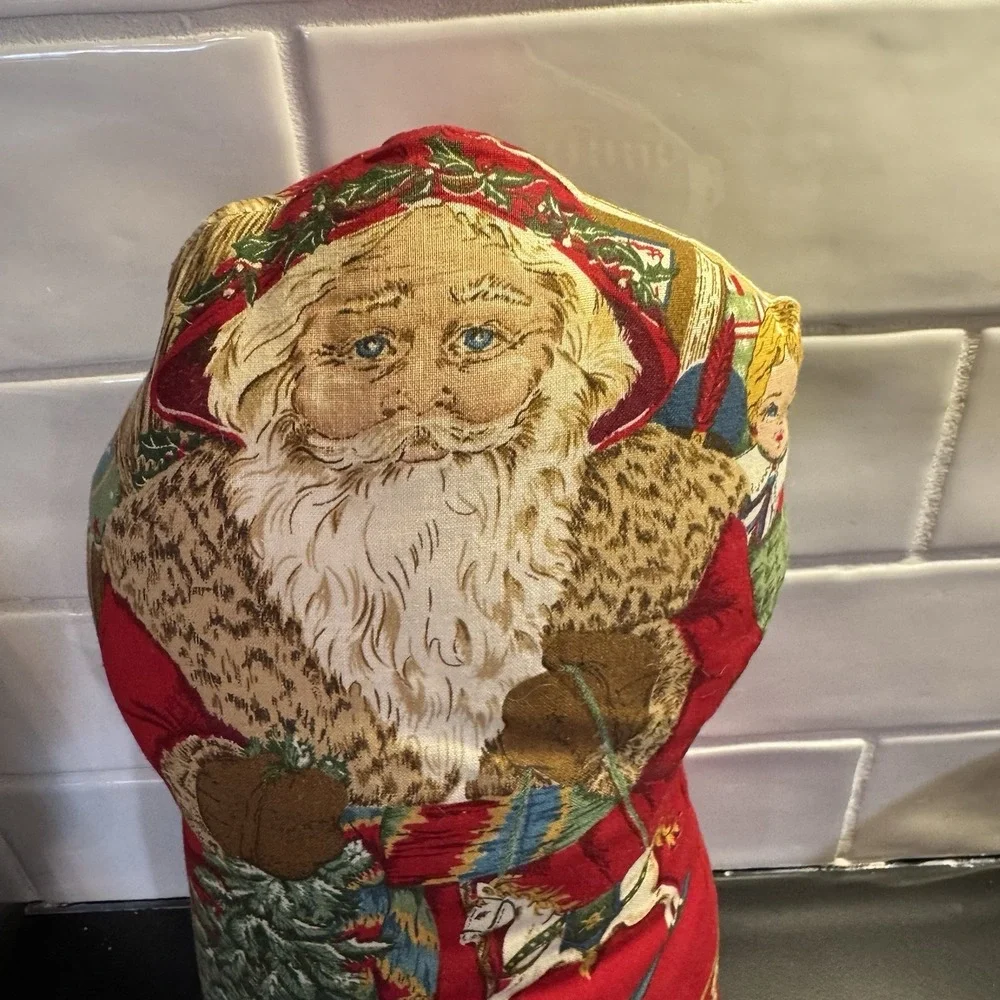Vintage Fabric Santa Claus Father Christmas‎  Stuffed Pillow 12